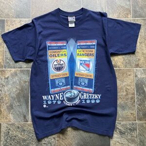 90s PRO PLAYER 1999 Wayne Gretzky NHL T-shirt #99 Oilers Rangers graphic print